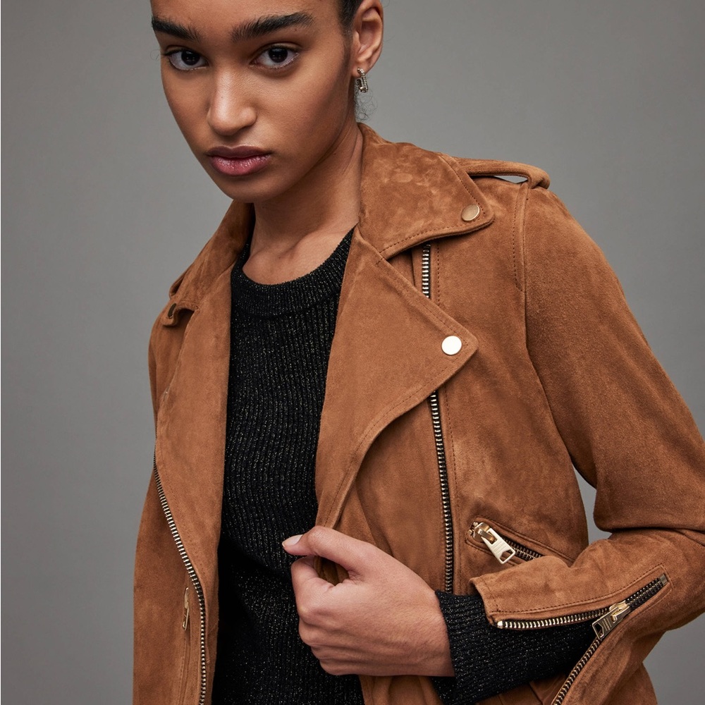 AllSaints Suede Balfern Biker Jacket